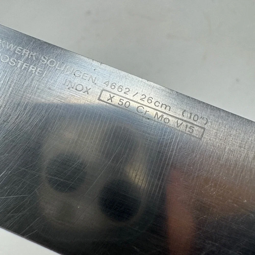 Wusthof Dreizack 4662 Butcher Knife 10in 26cm Solingen Germany Stainless Steel